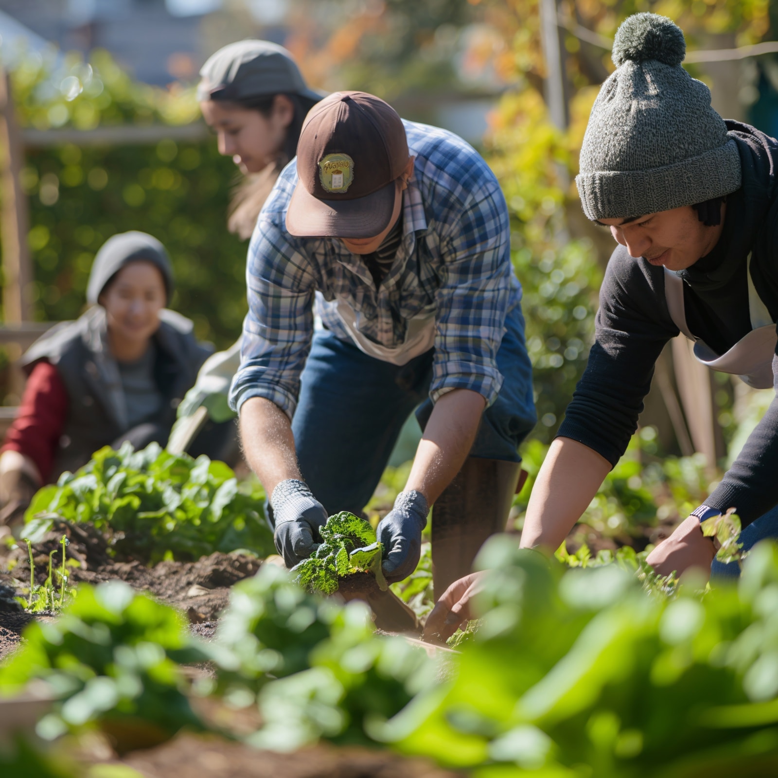 People working together in a community garden